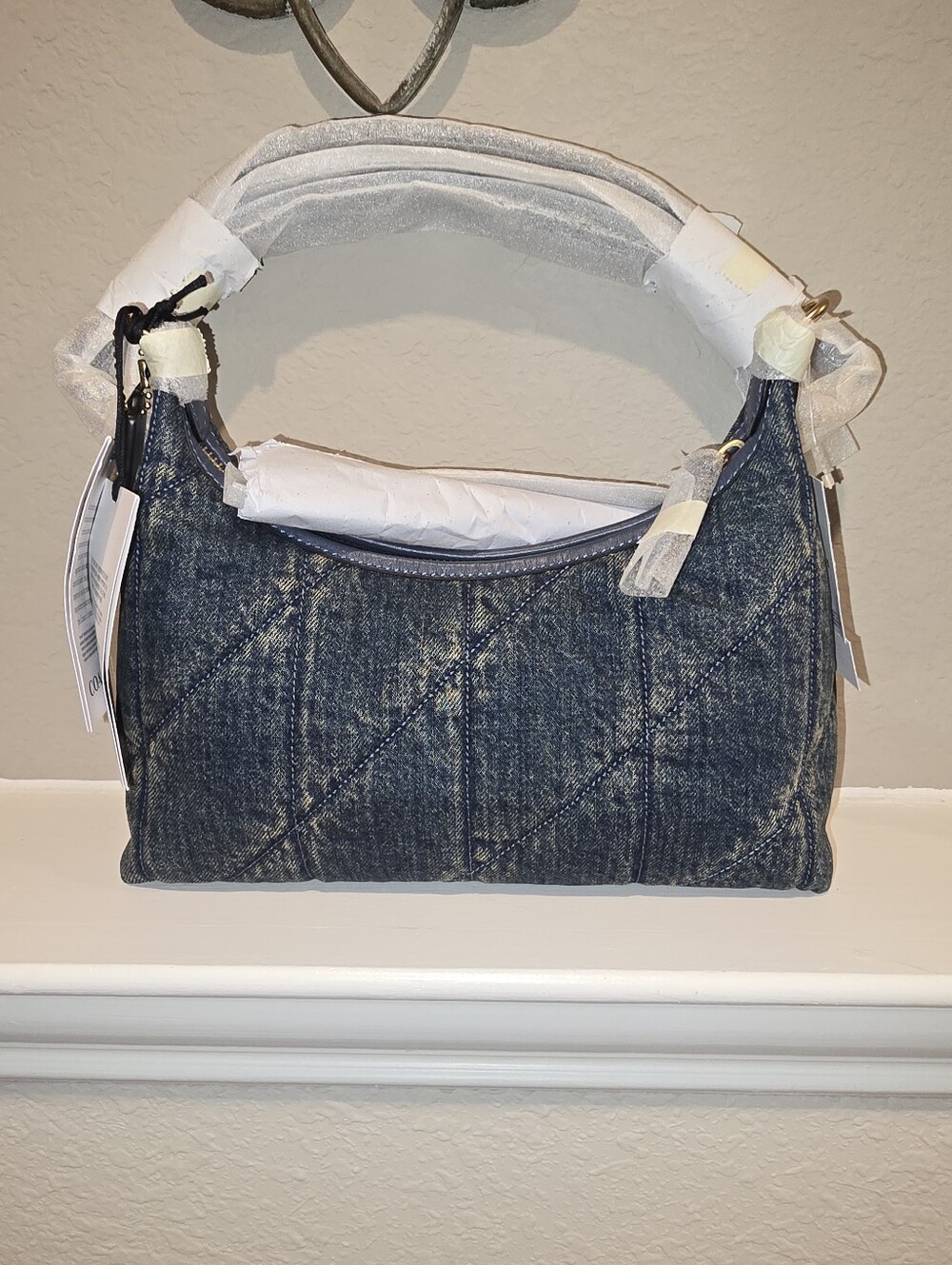 Coach Juliet 25 Denim Quilted Shoulder Bag in Dark Indigo - Picture 2 of 6